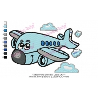 Cartoon Plane Embroidery Design 04